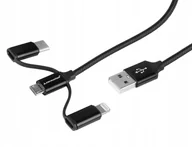 Kable USB - Kabel Do Ladowania I Synchronizacji 3 Wtyczki 1.2m - miniaturka - grafika 1