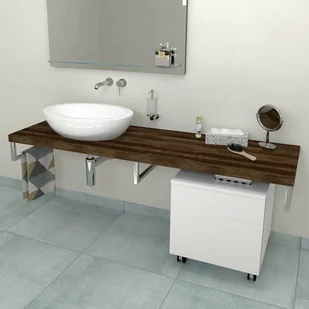 Sapho AVICE blat 130x50cm ciemny dąb AV1311 - Inne meble do łazienki - miniaturka - grafika 1