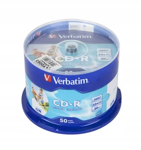Verbatim Cd-r 700MB 52x Printable Azo Fullcake 50s - Nośniki danych - miniaturka - grafika 1