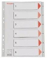 Przekładki do segregatorów - Esselte PRZEKŁADKI PP SZARE NUMERYCZNE 1-6 - miniaturka - grafika 1