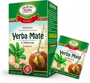 Malwa Yerba Mate z Imbirem, 20 torebek, Malwa MALWA14 - Soki i herbatki dla dzieci - miniaturka - grafika 1