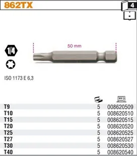 Beta KOŃCÓWKA WKRĘTAKOWA PROFIL TORX T40 862TX/40 - Klucze i nasadki - miniaturka - grafika 6
