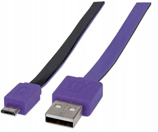 Kabel Usb 2.0 A-b Micro M/M 1M Czarno-fioletowy - Kable komputerowe i do monitorów - miniaturka - grafika 1