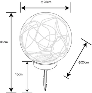 Globo Lampa solarna LED kula kolory dymu,  25 cm - Lampy ogrodowe - miniaturka - grafika 2