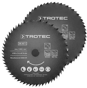 TROTEC Zestaw tarcz do pilarki 1 HSS  89 mm, 2-częściowy - Tarcze do pił - miniaturka - grafika 1