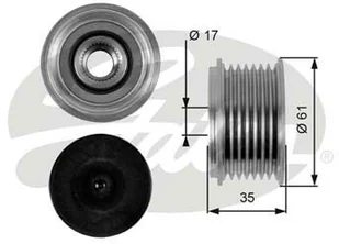 GATES Alternator - sprzęgło jednokierunkowe GATES OAP7095 - Uszczelki silnikowe - miniaturka - grafika 1