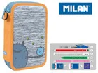 Piórniki - MILAN Piórnik 2-poziomowy z wyposażeniem MIMO pomarańcz - miniaturka - grafika 1
