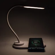 Lampy stojące - Denver Denver LQI-55 lampa stołowa, biała, CCT, USB, QI - miniaturka - grafika 1