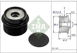 INA Sprzęgło jednokierunkowe alternatora INA 535 0231 10 - Alternatory - miniaturka - grafika 1