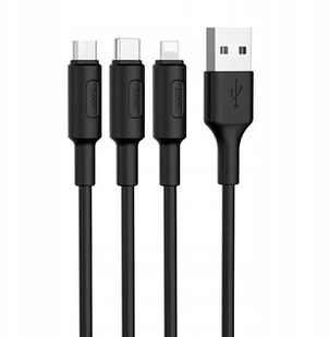 Hoco Kabel Usb > X25 Soarer 3w1 micro Usb, Ligh - Kable USB - miniaturka - grafika 1