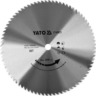 YATO TARCZA DO DREWNA BEZ WIDII 500X80TX32MM YT-60872 - Piły ręczne - miniaturka - grafika 1