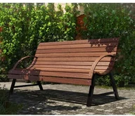 Ławki ogrodowe - Elior Drewniana ławka ogrodowa Wagris 130 cm - orzech - miniaturka - grafika 1