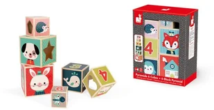 Janod Piramida wieża drewniana Baby Forest, - Klocki - miniaturka - grafika 4