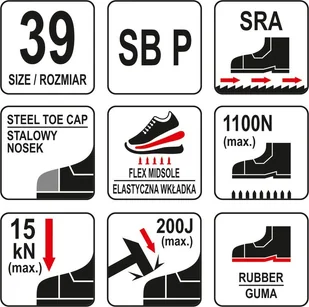 Yato SPORTOWE PÓŁBUTY ROBOCZE PUBS SBP ROZMIAR 40 - Obuwie robocze - miniaturka - grafika 9