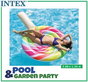 Intex Materac dmuchany plażowy Lizak Gigant, 208x135 cm - Materace dmuchane i koła do pływania - miniaturka - grafika 1