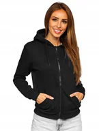 Bluzy damskie - Denley Bluza Damska Z Kapturem Czarna W03B Denley_s - miniaturka - grafika 1