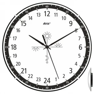 Atrix Anty-zegar 24-godzinny convex czarny AC2030_24BK - Zegary - miniaturka - grafika 1