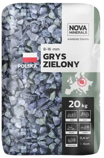 NOVA MINERALS Grys ZIELONY 20 kg 8 - 16 mm NOVA MINERALS - Pozostałe ozdoby ogrodowe - miniaturka - grafika 1