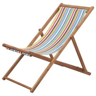 vidaXL Składany leżak plażowy, tkanina, kolorowy - Leżaki ogrodowe - miniaturka - grafika 2