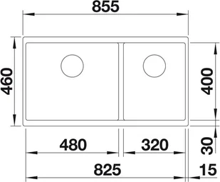 Blanco SUBLINE 480/320-U antracyt 523584 - Zlewozmywaki - miniaturka - grafika 3