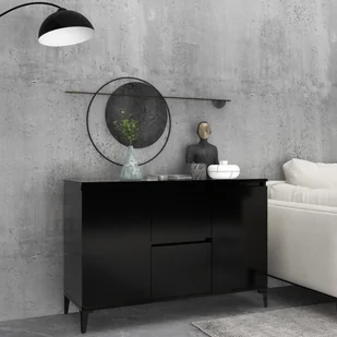 vidaXL Szafka czarna 104x35x70 cm płyta wiórowa 806113 - Komody - miniaturka - grafika 2