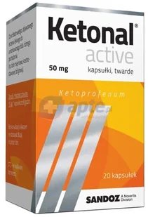 Sandoz Ketonal Active 50mg x20 kapsułek - Leki przeciwbólowe - miniaturka - grafika 1
