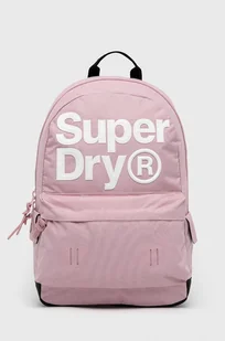 Superdry plecak damski kolor różowy duży z aplikacją - Plecaki - miniaturka - grafika 1