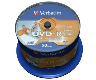 Verbatim Dvd-r 16x 4.7GB 50P Cb Printable 43533 - Nośniki danych - miniaturka - grafika 1
