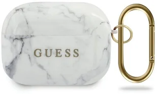 Guess Marble - Etui Airpods Pro biały - Etui i futerały do telefonów - miniaturka - grafika 1
