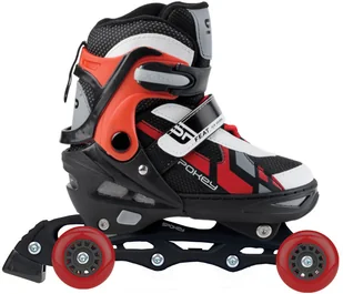 Spokey Rolki regulowane, FEAT 4IN1, czerwony, rozmiar 31/34 - Rolki - miniaturka - grafika 4