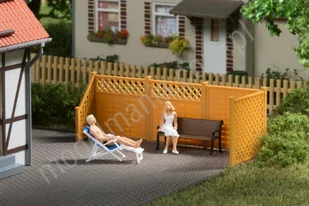 Auhagen Ogrodzenie prywatności ze słupkami 41648 - Kolejki i akcesoria - miniaturka - grafika 1