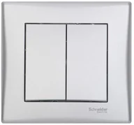 Wyłączniki światła i elektryczne - Schneider Włącznik schodowy podwójny SEDNA aluminium - miniaturka - grafika 1