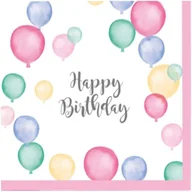 Dekoracje i nakrycia stołu na imprezę - Amscan Serwetki "Happy Birthday Pastel", 25 cm, 20 szt 9903863 - miniaturka - grafika 1