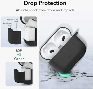 Apple ESR Etui ESR Bounce do AirPods 3 Black 11766 - Akcesoria do słuchawek - miniaturka - grafika 5