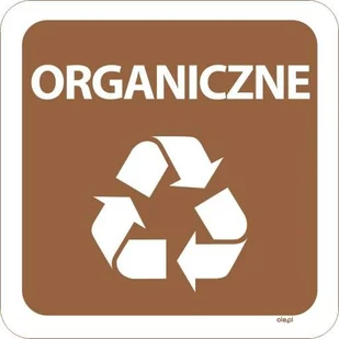 Naklejka na kosz do recyklingu Organiczne - Tablice BHP - miniaturka - grafika 1