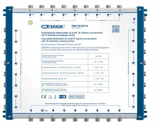 Spaun Multiswitch kaskadowy 9/9 na 16 Smk 99169 Fa - Rozgałęźniki i multiswitche do TV-SAT - miniaturka - grafika 1