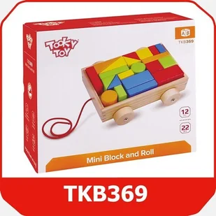 TOOKY TOY Tooky Toy WÓZEK Z KLOCKAMI TKB369 46060 - Klocki - miniaturka - grafika 4