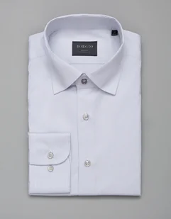 Borgio koszula matera 00245 długi rękaw szary slim fit - Koszule męskie - miniaturka - grafika 1
