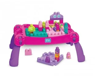 Mega Bloks Stolik z klockami różowy FFG22 - Klocki - miniaturka - grafika 1