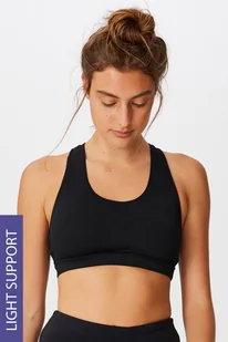 Cotton On Biustonosz sportowy Workout Crop czarny - Biustonosze - miniaturka - grafika 1