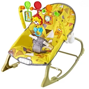 Euro Baby LEŻACZEK LITTLE SAVANNA YELLOW EB357 - Leżaczki i huśtawki - miniaturka - grafika 1