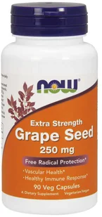 NOW FOODS NOW Extra Strength Grape Seed 250mg 90vegcaps - Serce i układ krążenia - miniaturka - grafika 1