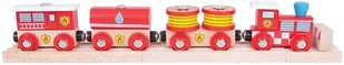 Bigjigs Toys STRAŻ POŻARNA drewniany pociąg BJT474 - Pociągi dla dzieci - miniaturka - grafika 1