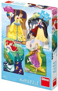 Dino Księżniczki Disney i przyjaciele 4x 54 elementy - Puzzle - miniaturka - grafika 1