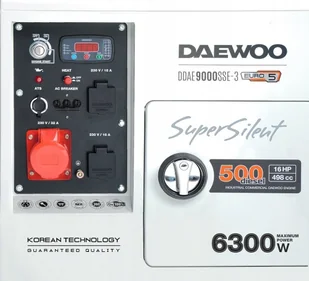 Agregat prądotwórczy DAEWOO DDAE 9000SSE-3 6,3kW diesel wyciszony - Agregaty prądotwórcze - miniaturka - grafika 5