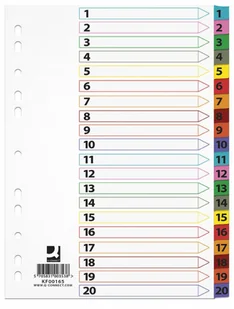 Q-Connect Przekładki A4 mylar 1-20 KF00165 - Przekładki do segregatorów - miniaturka - grafika 1