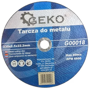 Geko Tarcza Do Metalu 230x2,5x22,23mm Wzmacniana - Tarcze do pił - miniaturka - grafika 1