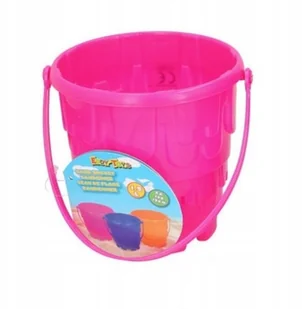 Wiaderko Do Piasku Na Plażę Zamek 15cm Różowe - Zabawki do piasku - miniaturka - grafika 1