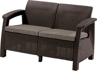 Allibert Sofa Corfu Love Seat Brązowy - Sofy ogrodowe - miniaturka - grafika 2