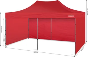 Home&Garden Namiot handlowy 600 x 300 cm czerwony 375660 - Pawilony ogrodowe - miniaturka - grafika 3